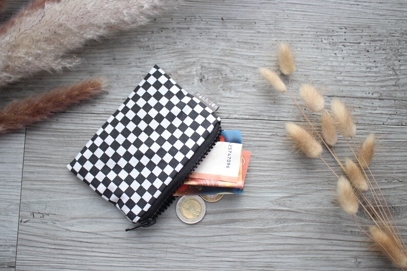 Cartera Pequeña Cuadros Negro Blanco - Hannisch imagen 8