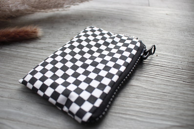Cartera Pequeña Cuadros Negro Blanco - Hannisch imagen 7
