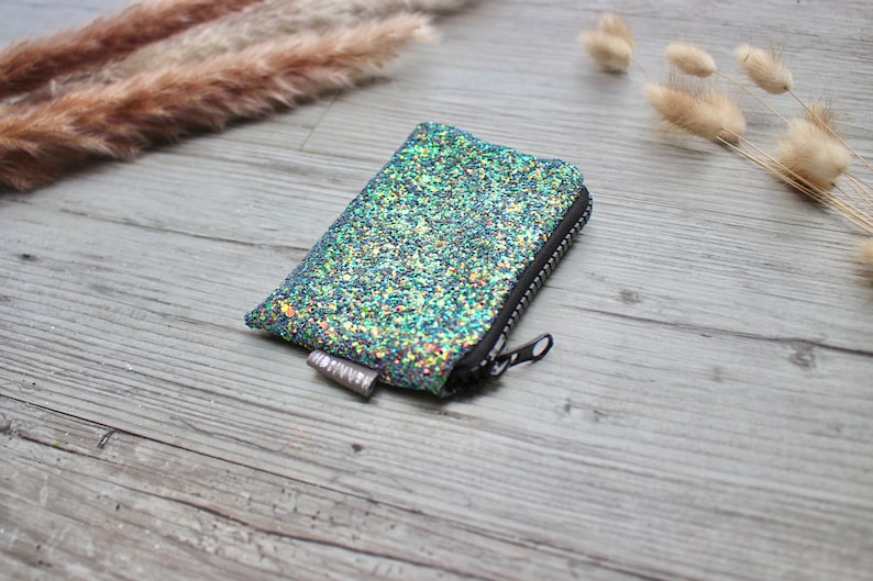 Holographic Glitter Green Small Purse hannisch image 3