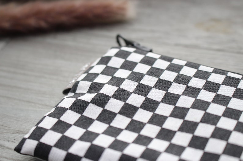 Cartera Pequeña Cuadros Negro Blanco - Hannisch imagen 3