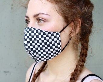 Black White Checkered Mask- hannisch