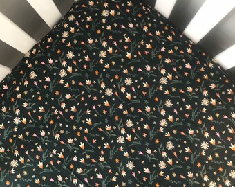 dark green crib sheet