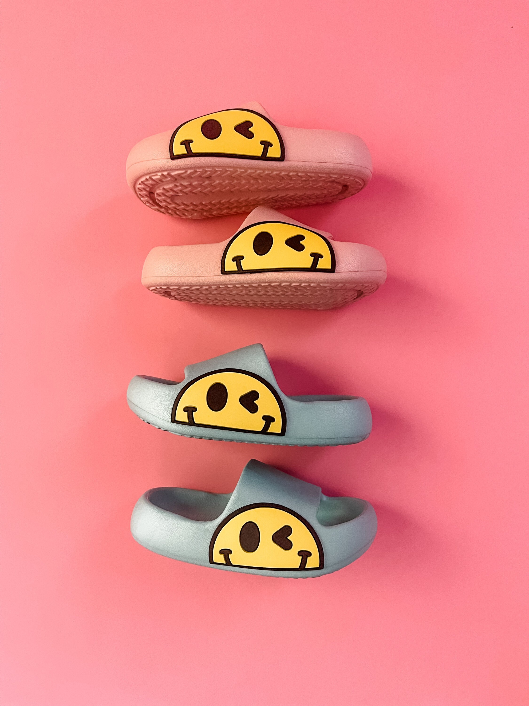 smiley face nike slides
