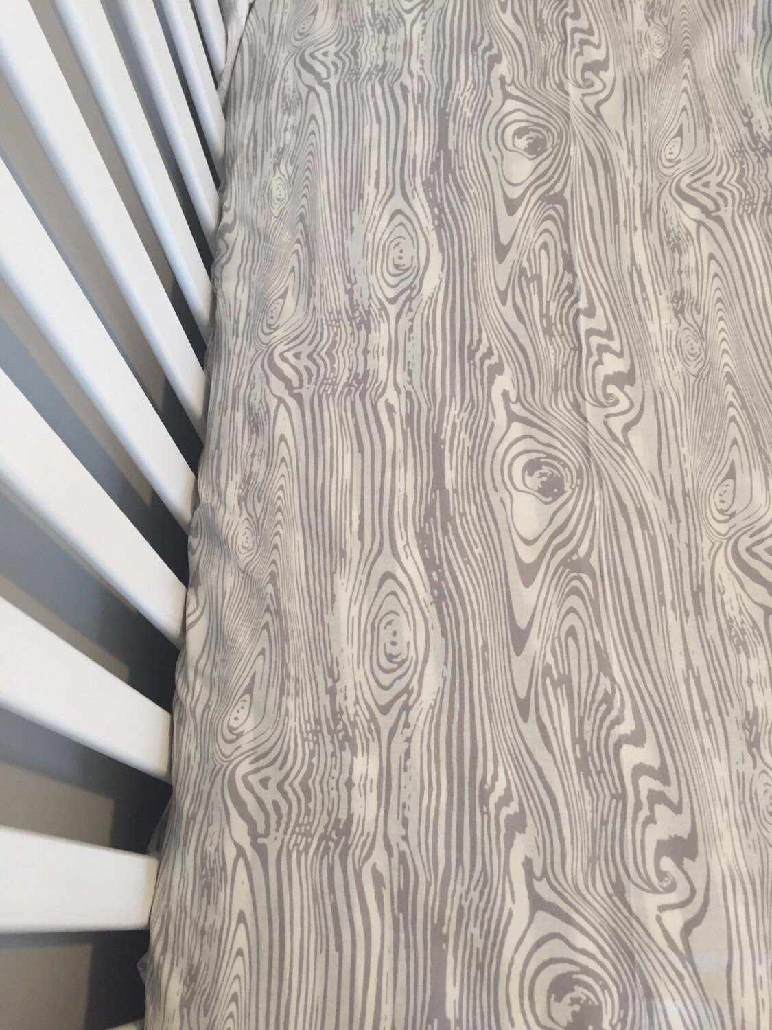 Woodgrain fitted crib sheet Gray and white bedding Etsy