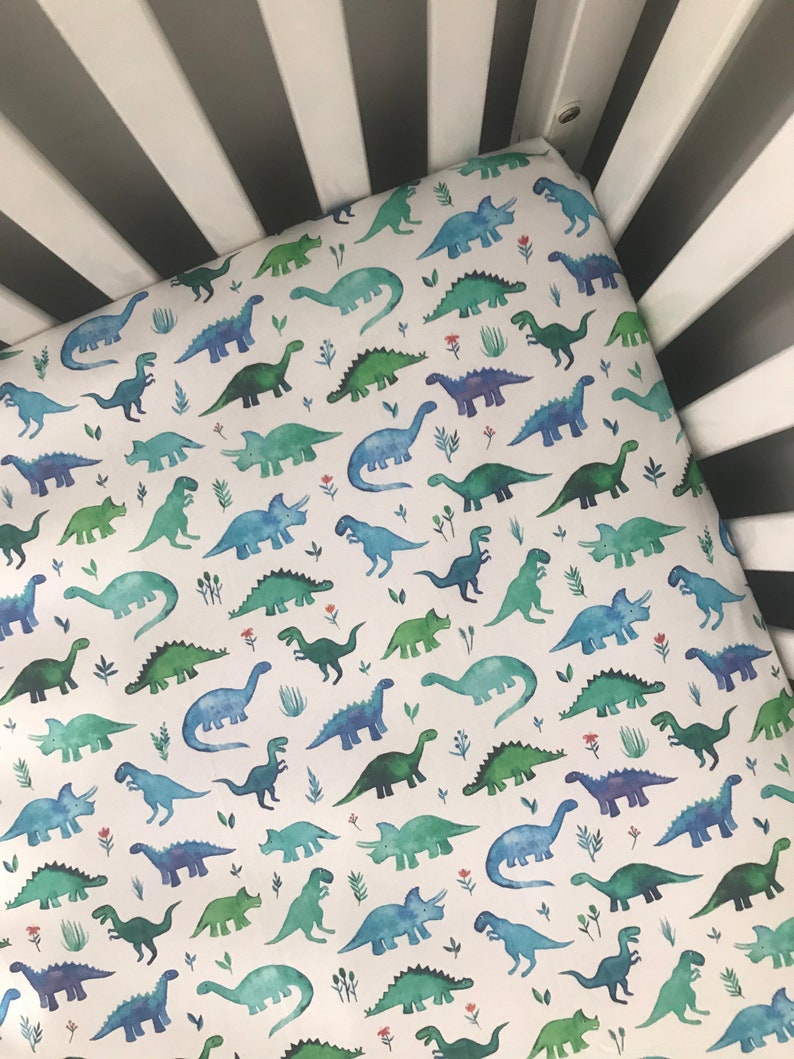 Dinosaur fitted crib sheet organic crib sheet baby boy Etsy