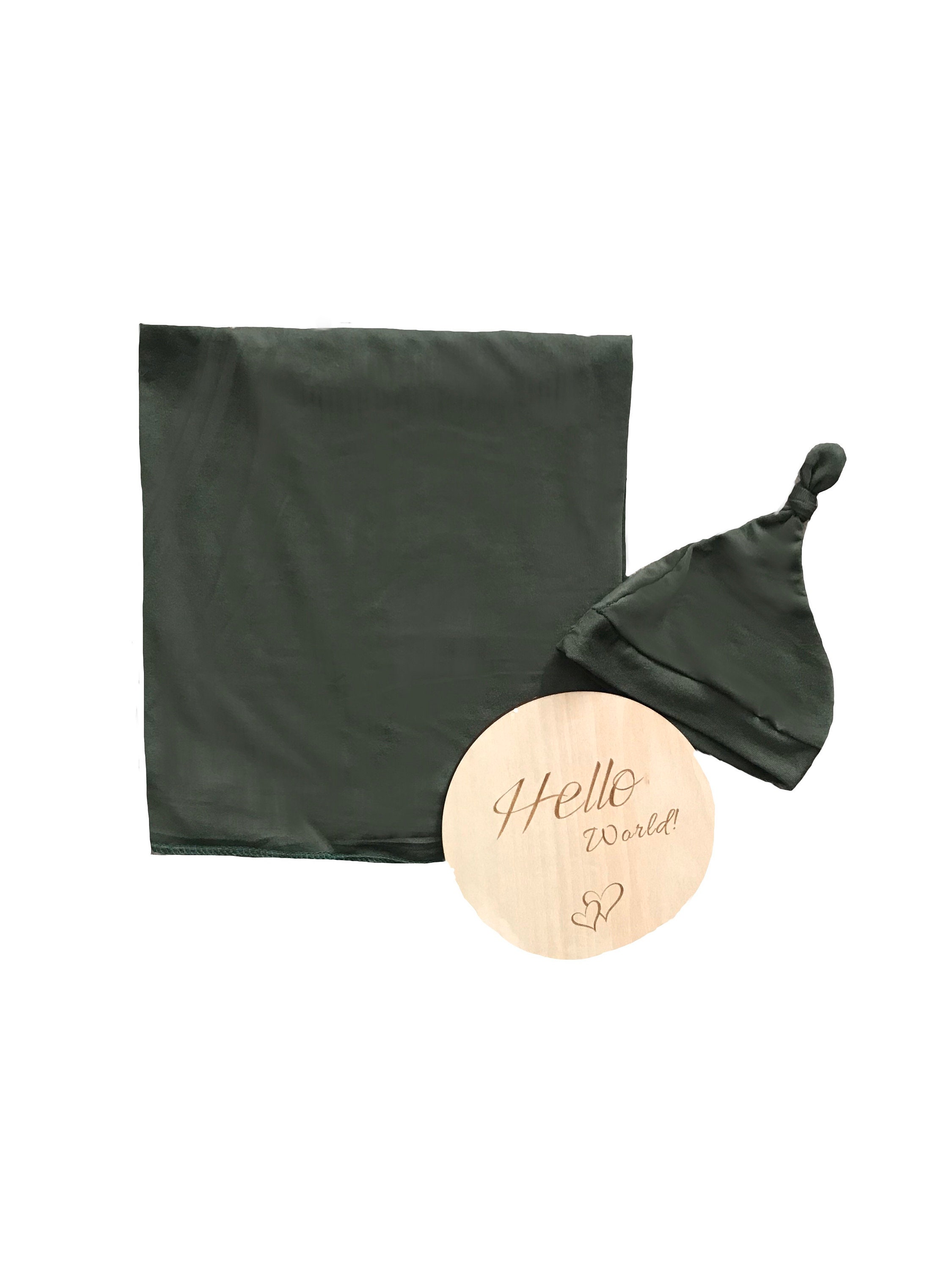 Olive Green Swaddle Blanket Set Gender Neutral Newborn Wrap Etsy