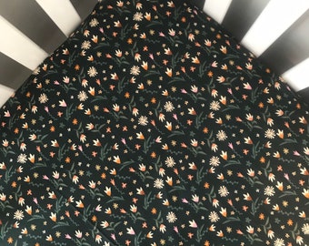 dark green crib sheet