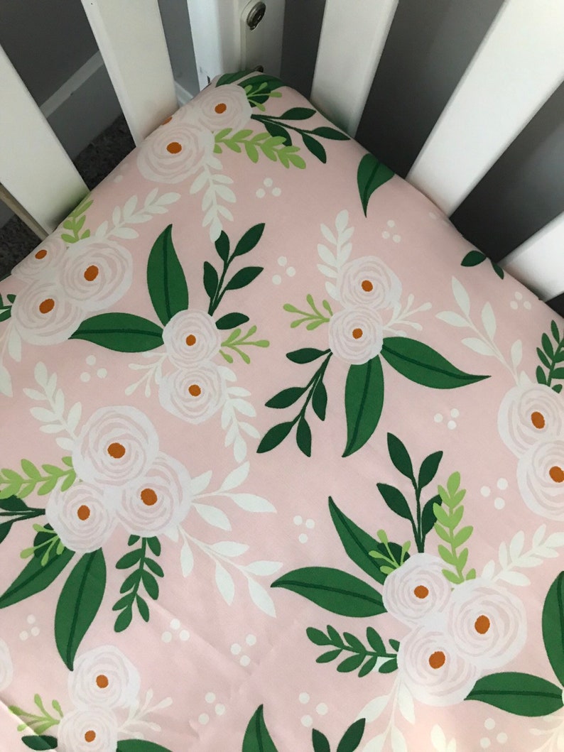 Fitted Crib Sheet Baby Girl Bedding Floral Crib Sheet Etsy