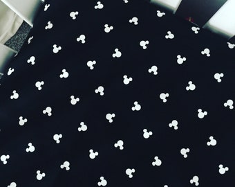 Black and white fitted crib sheet | mickey mouse baby/toddler bedding | disney theme baby bedding | Minnie Mouse baby bedding |