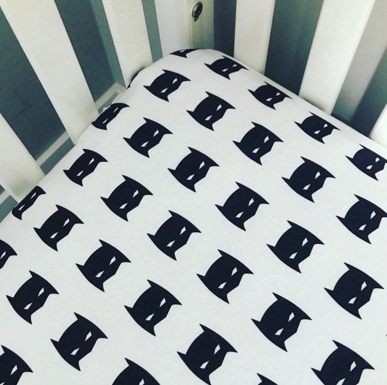 Superhero Fitted Crib Sheet Batman Image 0