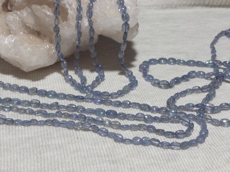 Tanzanite Graduating Smooth Oval Gemstone Beads 21 In Smooth Oval Nugget Beads Natural Tanzanite Beads, Strand
