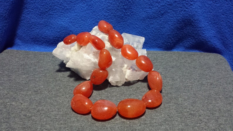Orange Carnelian Beads Carnelian Gemstone, Carnelian Tumbled Smooth Beads Carnelian Graduating Polished Free Form Nugget Beads 16 In