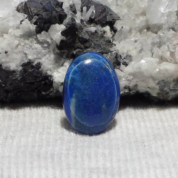 Natural 11cts. Afghanistan Lapis Lazuli Oval Cabochon 19.2mm x 13.2mm x 5.1mm Natural Semi Precious Blue Lapis Lazuli Gemstone Oval Cabochon