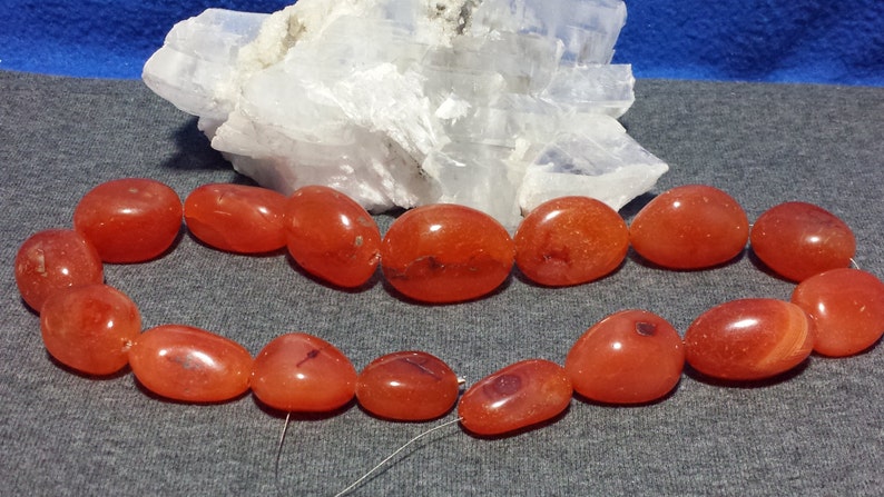Orange Carnelian Beads Carnelian Gemstone, Carnelian Tumbled Smooth Beads Carnelian Graduating Polished Free Form Nugget Beads 16 In