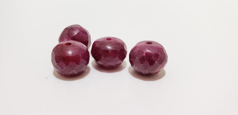 Untreated Corundum Bead 12mm x 9.5mm Natural Gemstone Approx Sold Per Bead 15ct Natural Ruby Faceted Rondelle Beads Deep Red Color