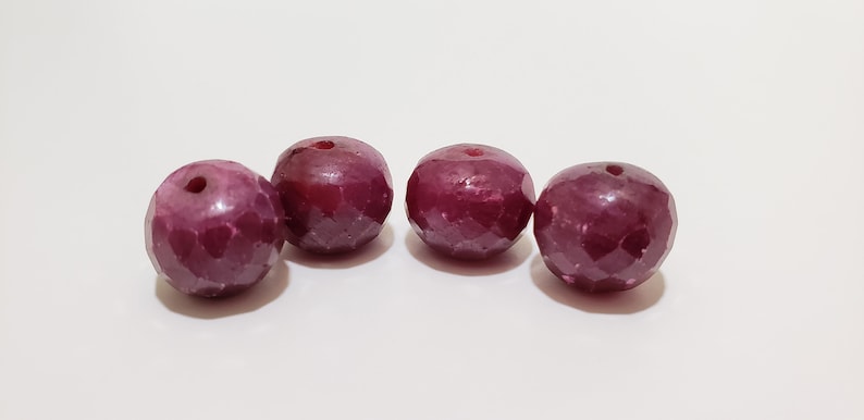 Untreated Corundum Bead 12mm x 9.5mm Natural Gemstone Approx Sold Per Bead 15ct Natural Ruby Faceted Rondelle Beads Deep Red Color