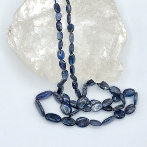 Amazng B Color Blue Kyante Oval Beads - 8 nches - Natural Smooth