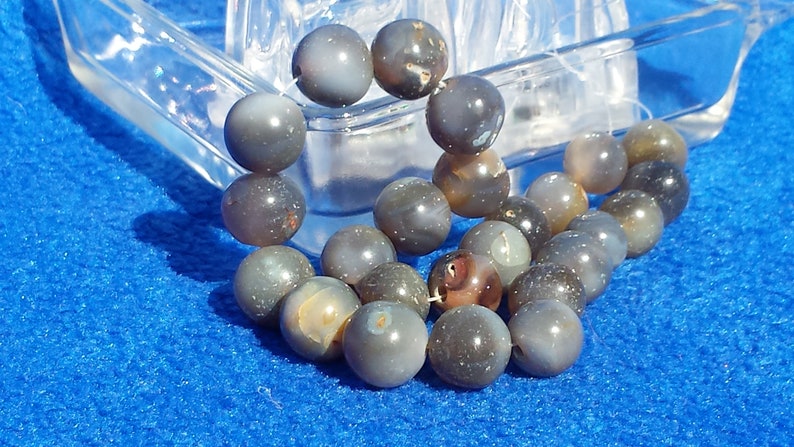 Gemstone Semi Precious Fancy Agate Smooth Round Beads 12 Inch Strand 11.7mm To 13.7mm Fancy Agate Beads Multi Color Agate