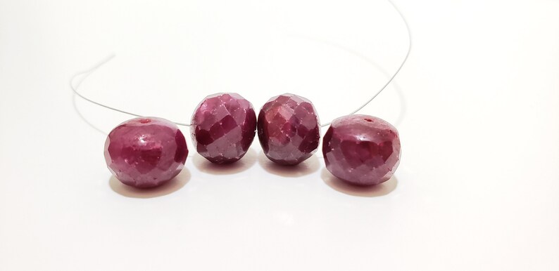 Untreated Corundum Bead 12mm x 9.5mm Natural Gemstone Approx Sold Per Bead 15ct Natural Ruby Faceted Rondelle Beads Deep Red Color
