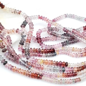 Spinel Multi Color Micro Faceted 3mm Rondelle Beads 15&quot; Finest AAA Quality, Plum, Lilac, Rose, Clear, A Few Green And A Few Orange
