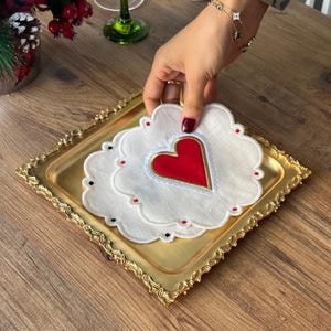 Tovagliolo da cocktail con carte da gioco, tovaglioli da casinò, tovaglioli con carte da gioco, tovaglioli ricamati da poker, idea regalo, decorazioni natalizie, regalo per la nonna