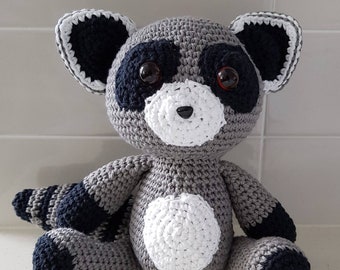 Hand Crocheted Rocco the Raccoon Toy | Xmas Ornament Family | Xmas Gifts | Cute Raccoon Ornament
