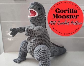 GORILLA MONSTER - PDF Crochet Pattern | King Of The Monsters | Perfect Gamer Gift | Flexi Godzilla