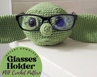 Cute Baby Alien Plush GLASSES HOLDER - PDF Crochet Pattern