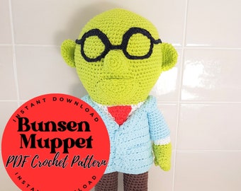 Funny Vintage BUNSEN MUPPET - PDF Crochet Pattern