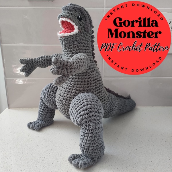 GORILLA MONSTER - PDF Crochet Pattern | King Of The Monsters | Perfect Gamer Gift | Flexi Godzilla