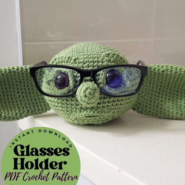 Cute Baby Alien Plush GLASSES HOLDER - PDF Crochet Pattern