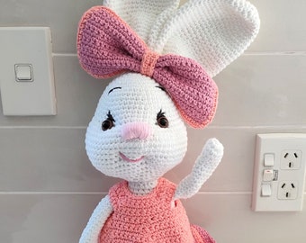 Hand Crocheted Belle the Bunny | Christmas Gift | Textile Doll