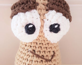 Hand Crocheted Pepe the Peanut Toddler Toys | Stuffed Peanut | Peanut Accessory | Peanut Toy | Pretend Play | Play Food Set