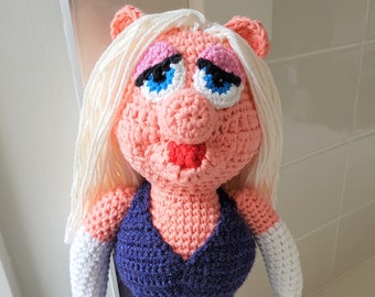 Hand Crocheted Miss Piggy Muppet
