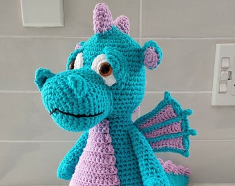 Hand Crocheted Drake the Baby Dragon Plush