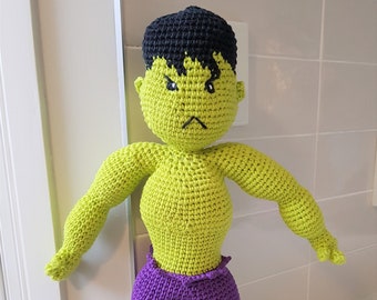 Hand Crocheted Green Superhero