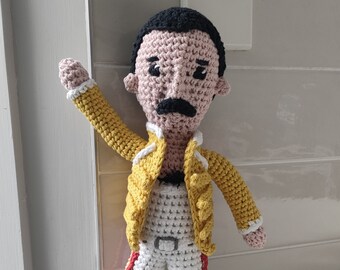 Hand Crocheted Freddie Mercury Doll | Bohemian Rhapsody | Gift For Fan | Queen Rock Band