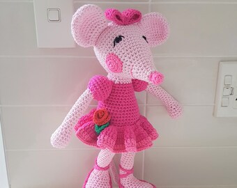 Hand Crocheted Angelina Ballerina | Soft Ballerina Doll | New Born Gift