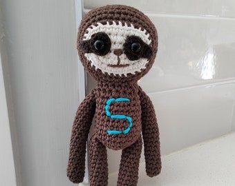 Hand Crocheted Sally the Sloth Plushie