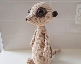 Hand Crocheted Mia the Meerkat | Meerkat Fan Gift | Miniature Meerkats | Meerkat Plush | Meerkat Toy