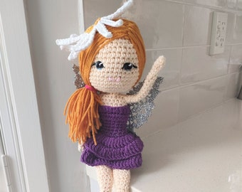 Hand Crocheted Flower Fairy Doll | Garden Fairy | Mini Fairy | Crochet Doll | Fairy Figurine