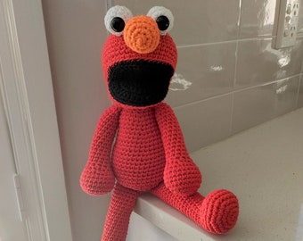Hand Crocheted Elmo Sesame Street | Elmo Doll