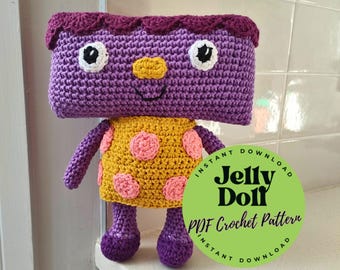PDF CROCHET PATTERN - Jelly Doll Crochet Pattern, Noodle & Pals, Simple Songs