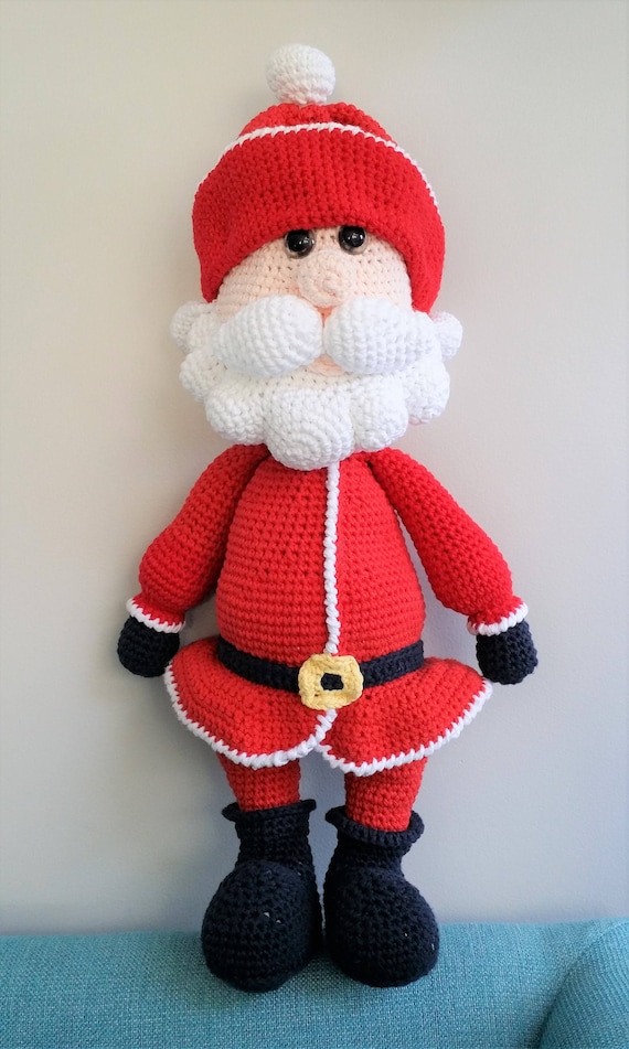 Hand Crocheted Santa Doll: Christmas Decor, Primitive Style