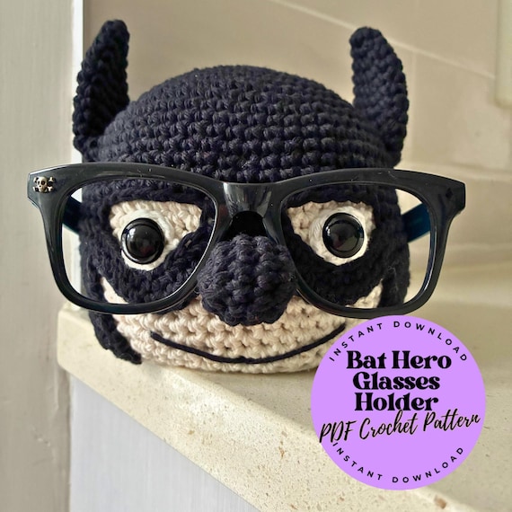 Bat Hero Crochet Glasses Holder Pattern: Superhero Gift (PDF Downloadable Pattern)