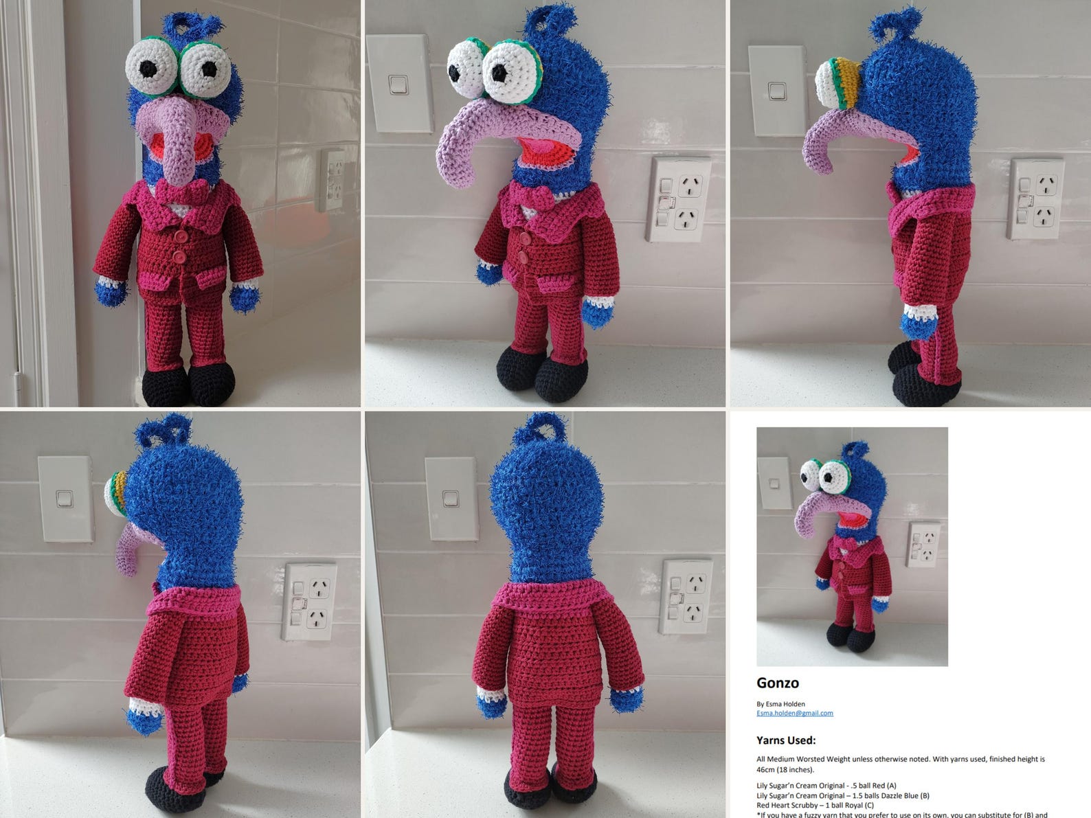 Crochet Muppets Pattern Bundle PDF | Animal, Chef, Gonzo, Kermit, Rowlf ...
