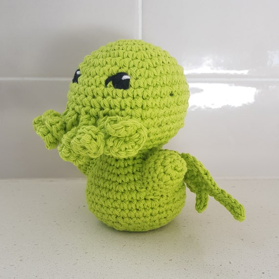 Hand Crocheted Cthulhu | Baby Cthulhu Plushie | Cthulhu Plush | Made To Order | Cthulhu Doll | Cthulhu Amigurumi