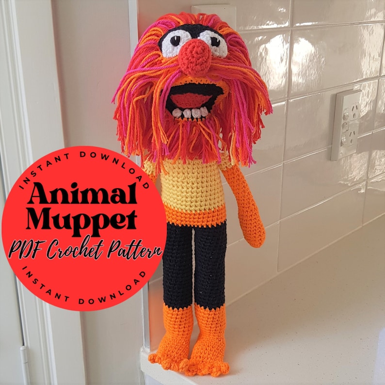 ANIMAL Muppet PDF Crochet Pattern The Muppet Show The Electric Mayhem image 1