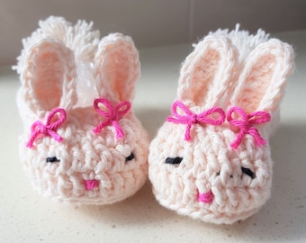 Hand Crocheted Bunny Booties