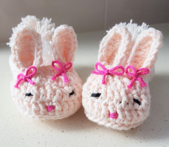 Hand Crocheted Bunny Booties
